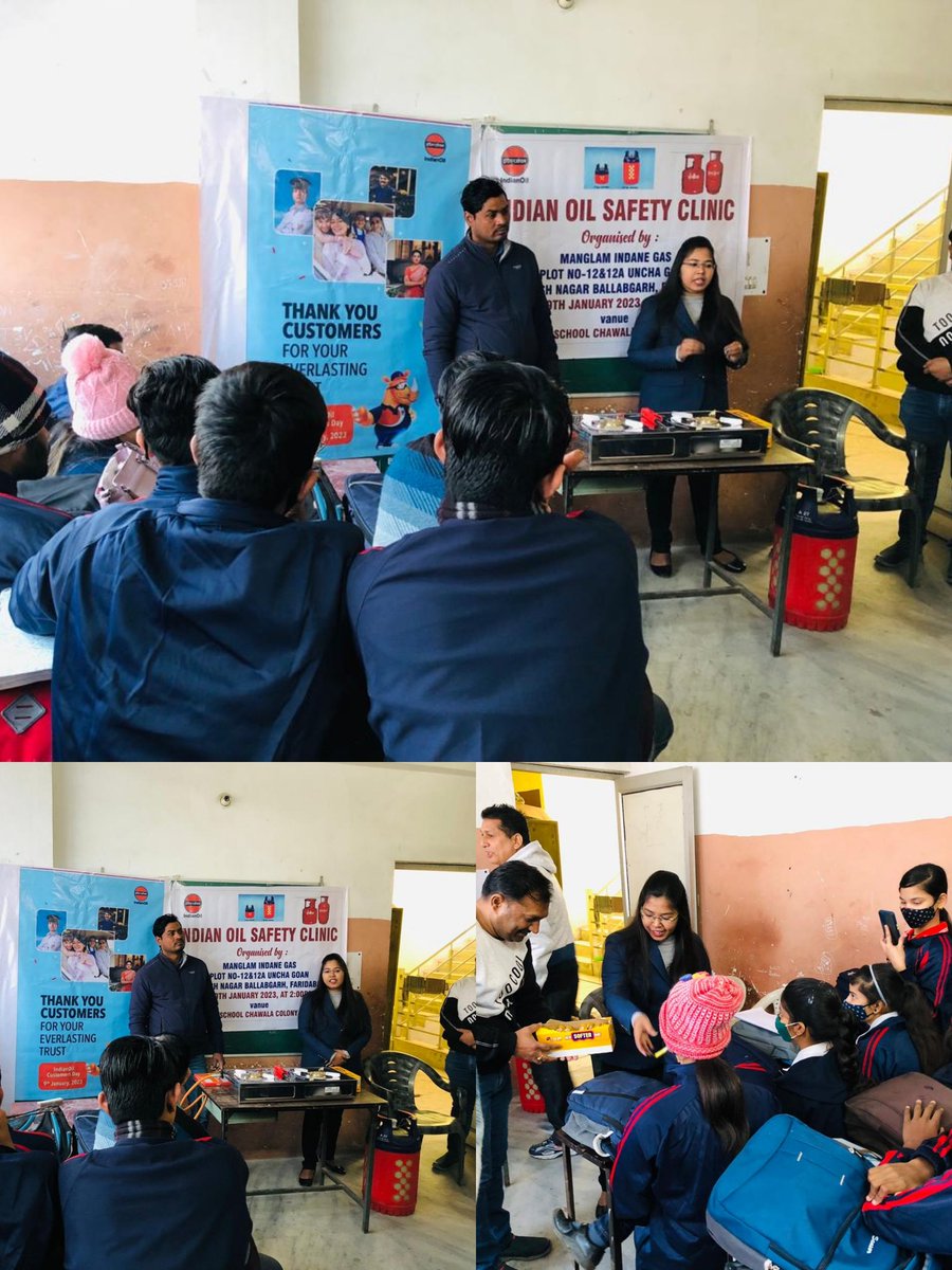 Karnal_AO_IOCL's tweet photo. Safety clinic conducted at AP Garg Public school, Ballabhgarh, Faridabad on occasion of #IndianOilCustomersDay 
@DirMktg_iocl @EDLPGIOCL @Bohrashyam2 @IndianOilcl @DelhiIocl https://t.co/1s6rlDBahn