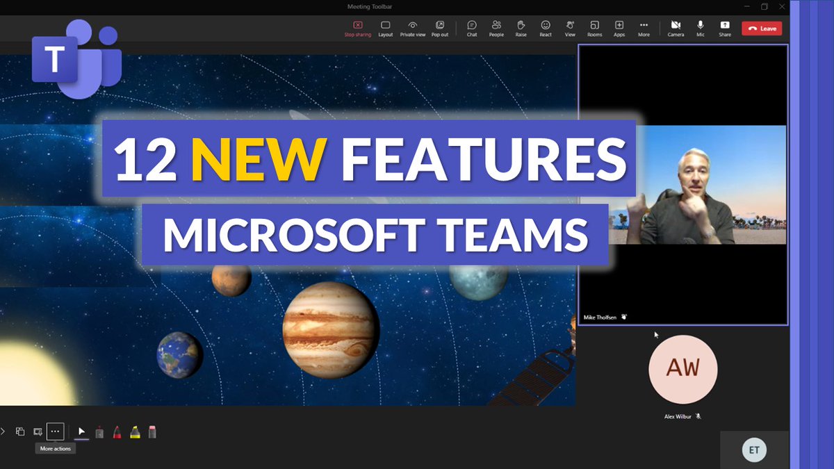 A video showing 12 NEW features in #MicrosoftTeams 🚀 Includes:

❌ Delete Chat
🔐 Breakout Room co-organizers
🧏 Sign Language view in Meetings
😍 Expanded reactions
✅ Poll updates
➕ More 

YouTube 📺 youtube.com/watch?v=Of6xPf…

#edtech #accessibility #MIEExpert #MicrosoftEDU