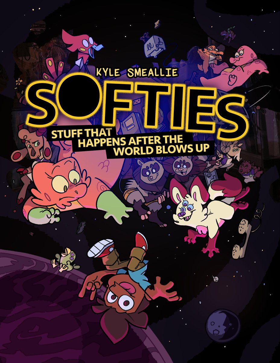 Friday the 13th means bad luck, and luck doesn't get worse than your ENTIRE PLANET blowing up. Fortunately, Kay seems to be taking it well! 'Softies: Stuff That Happens After The World Blows Up!' Available now! Amazon: amazon.com/Softies-Stuff-… Bookshop: bookshop.org/p/books/softie…