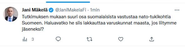 JaniAasi's tweet photo. #JaniMäkelä #persut #perussuomalaiset #eduskuntavaalit2023 
Vain Jani Mäkelä (ps) pystyy näin hölmöön päättelyyn. Janille tekisi hyvää logiikan peruskurssin suorittaminen. https://t.co/W0hkdStZPo