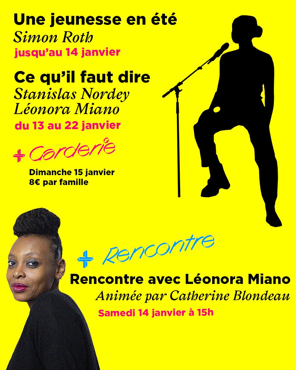 MC93 (@mc93bobigny) on Twitter photo Cette semaine à la MC93 : dernières dates pour découvrir Une jeunesse en été, une rencontre ce samedi et l'arrivée du spectacle Ce qu'il faut dire. Cette semaine à la MC93 : dernières dates pour découvrir Une jeunesse en été, une rencontre ce samedi et l'arrivée du spectacle Ce qu'il faut dire.