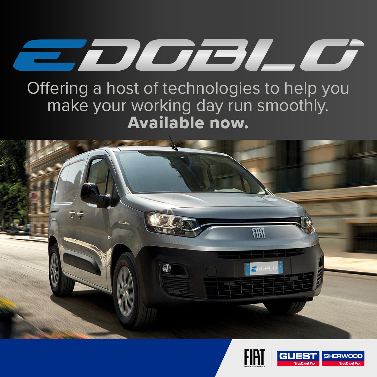 The Fiat eDoblo - a new concept in mobility. 
Call our sales team on 0121 553 2737 today.

#guest #sherwood #fiat #fiatprofessional #van #fiatfiorino #fiatdoblo #fiattalento #fiatducato #fiateducato #fiorino #doblo #talento #ducato #educato #AProLikeYou