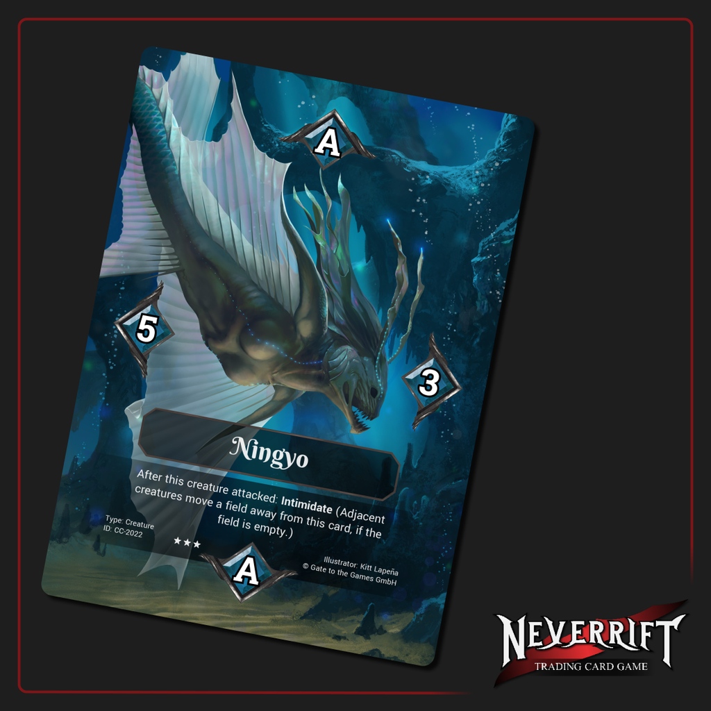 Ningyo are often depicted as mermaid-like creatures. In some traditions, it is believed that seeing a ningyo is a good omen, while in others it is considered unlucky. 🧜‍♀️

#ningyo #mermaid #merfolk #folklore #japan #neverrift #neverrifttcg #watertribe #legendarycard #rarecard