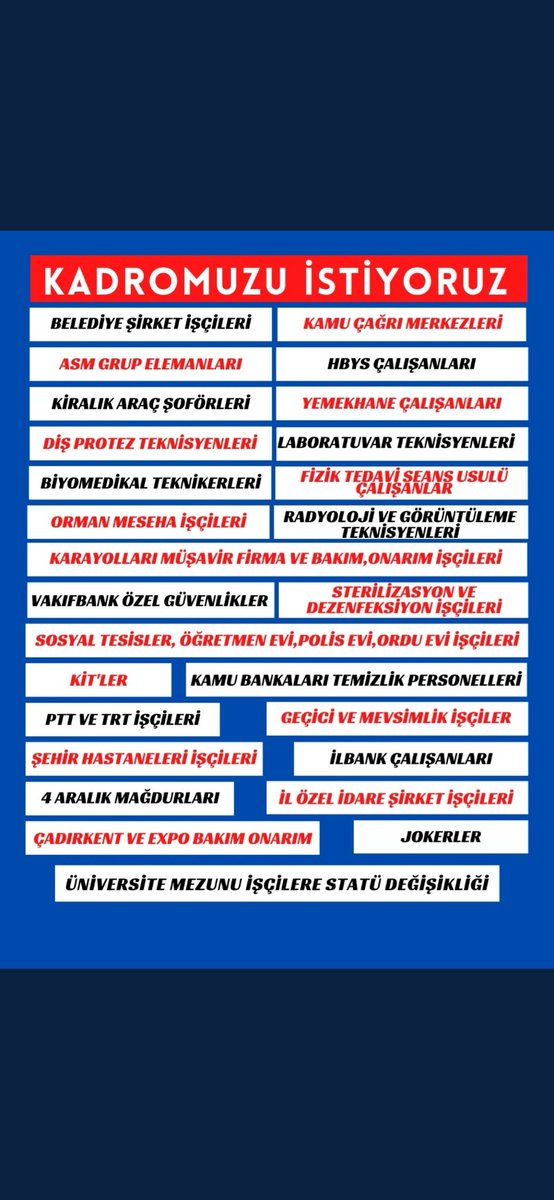 taseron_'s tweet photo. Tüm Taşeron kalanlar olarak #GündemTaşeron diyoruz. @Akparti @MHP_Bilgi @vedatbilgn @trthaber @akbasogluemin @TarkanZengin https://t.co/b2AcT2CyoG