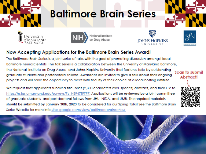 BaltimoreBrainSeries (@bmorebrainy) on Twitter photo Baltimore Brain Series abstract submission is now open for Spring 2023! Seminars will be hybrid this year. Speakers will be invited onto campus for an in-person seminar with Zoom links given to the other institutions! <a href="/UMMedNeuro/">Univ of Maryland School of Medicine Neuroscience</a> <a href="/NIDAnews/">NIDAnews</a> <a href="/HopkinsNeuro/">Hopkins Neuroscience</a> <a href="/jhneurostudents/">Hopkins Neuro Grad Students</a> Baltimore Brain Series abstract submission is now open for Spring 2023! Seminars will be hybrid this year. Speakers will be invited onto campus for an in-person seminar with Zoom links given to the other institutions! <a href="/UMMedNeuro/">Univ of Maryland School of Medicine Neuroscience</a> <a href="/NIDAnews/">NIDAnews</a> <a href="/HopkinsNeuro/">Hopkins Neuroscience</a> <a href="/jhneurostudents/">Hopkins Neuro Grad Students</a>