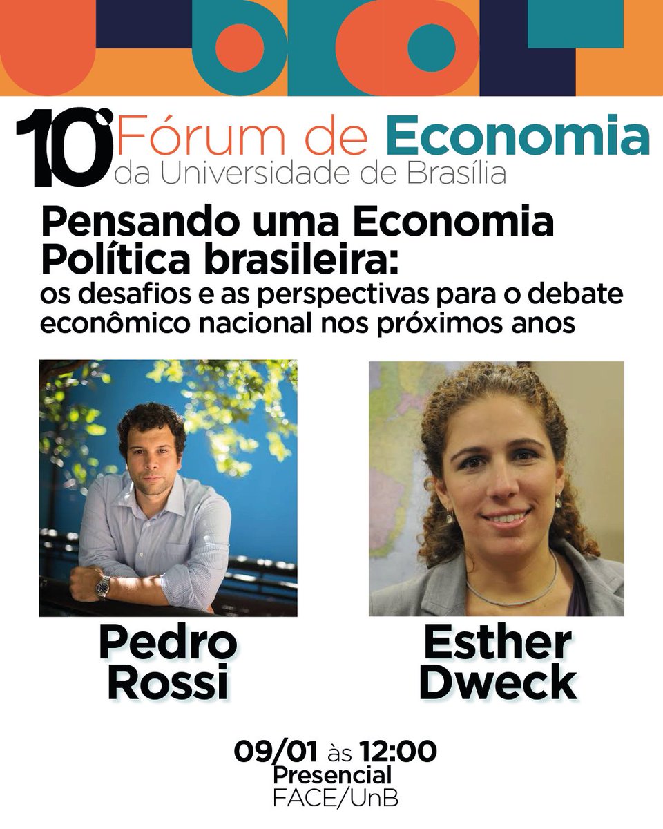 Hoje daremos início ao 10° Fórum de Economia da Universidade de Brasília com uma temática crucial para o país e convidados super especiais! 
Aguardamos a presença de todos para que possamos compreender melhor a atual conjuntura social, política e econômica do Brasil!