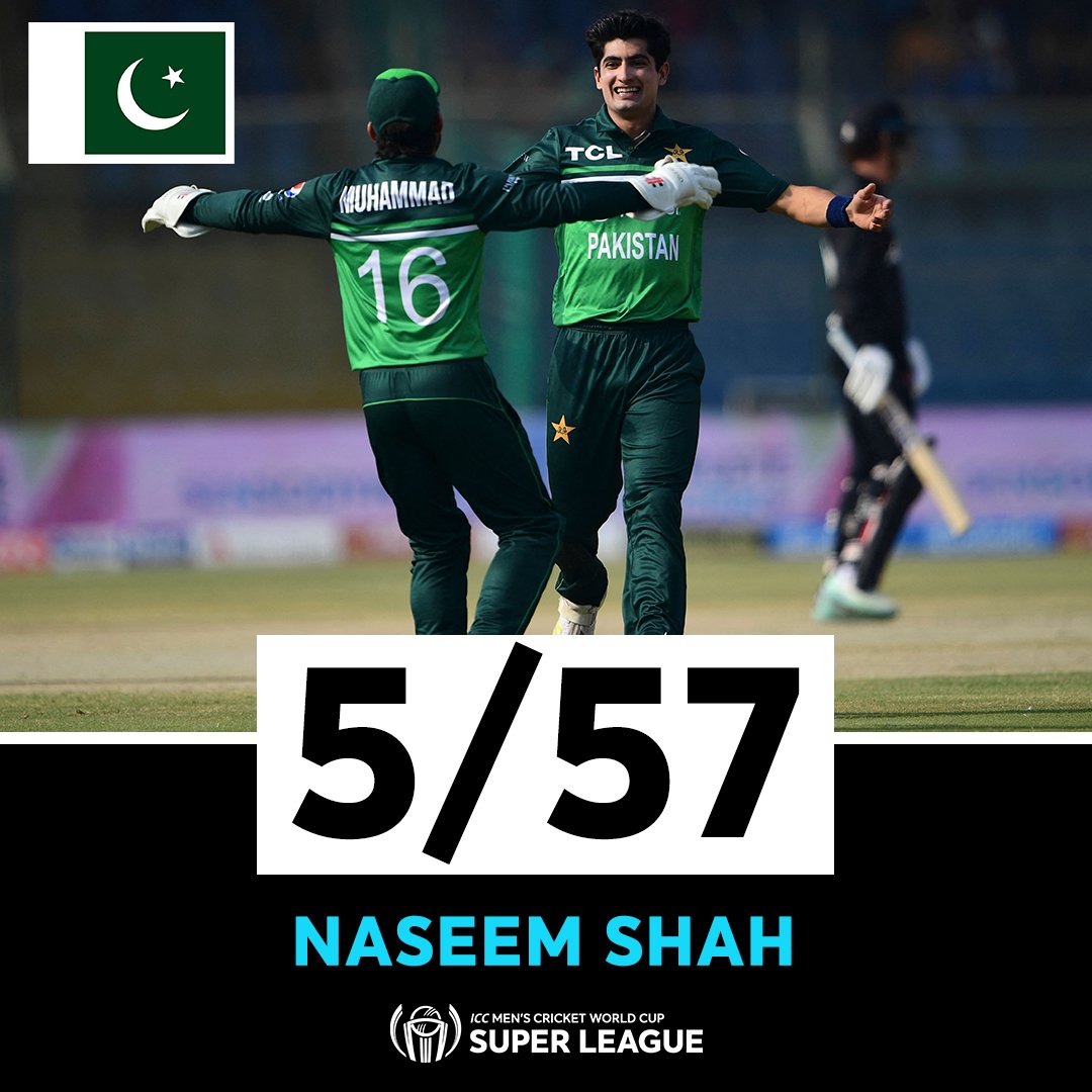 Muhamma97248659's tweet photo. Back to back five-wicket hauls in ODIs 🙌

How good is Naseem Shah? #ICCAwards #naseemshah #PakvsNZ https://t.co/CxXtukxbEz