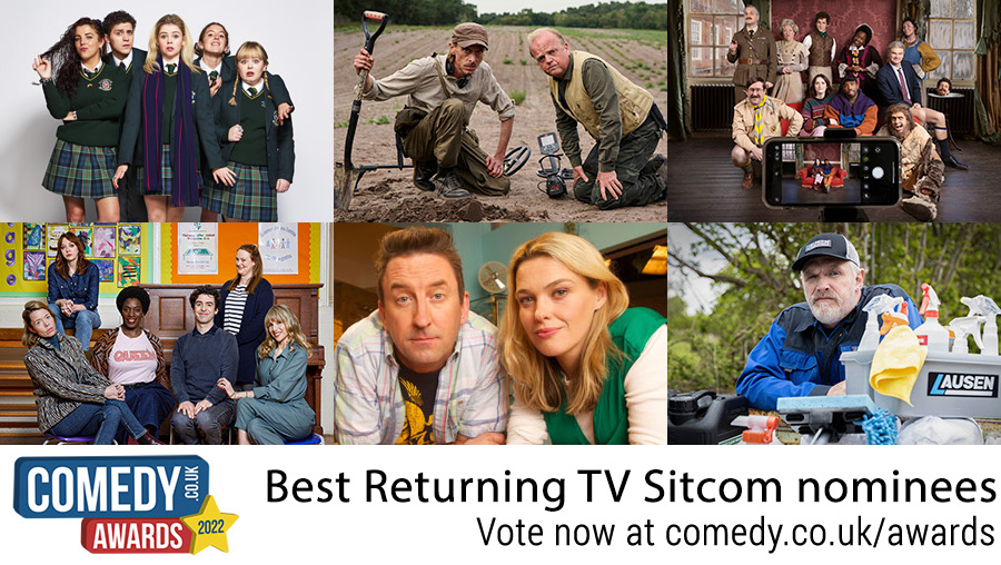 BritishComedy's tweet photo. Best Returning TV Sitcom nominees...

Derry Girls
Detectorists
Ghosts
Motherland
Not Going Out
The Cleaner

Vote: https://t.co/F28qhQG4XB https://t.co/77clRH2Ak9