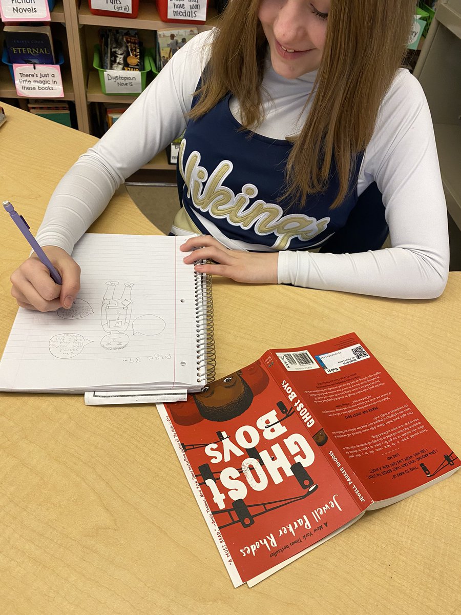 msperryin8th's tweet photo. @tvems 8th graders did reading sprints as a way to get into their Critical Literacy Unit books! They read for short bursts of time and answered a question when the timer went off. The questions helped them with learning about the characters, setting and conflict.  @TV_Vikes https://t.co/Gnvm9U1HPQ