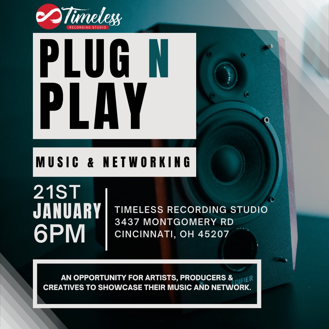 TimelessRStudio's tweet photo. Plug N Play returns Saturday, Jan 21st at 6pm. Slots have reduced to $20 per song. Free cover, drinks provided &amp; great vibes. See you there! https://t.co/Itl3ETlJaG https://t.co/5snsuqqq4c
