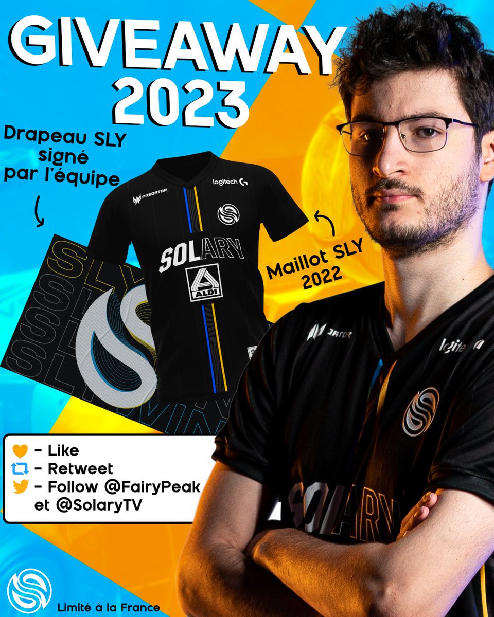 Ça vous dit un cadeau avant d'attaquer le split 2023 ? 
Avec <a href="/SolaryTV/">Solary</a> on vous fait gagner un drapeau signé par l'équipe et un jersey de la saison 2022 ! 

Pour participer : 
- Follow nos deux comptes
- Like + RT le post 

J'annonce le gagnant le 16/01 ! Bonne chance à tous