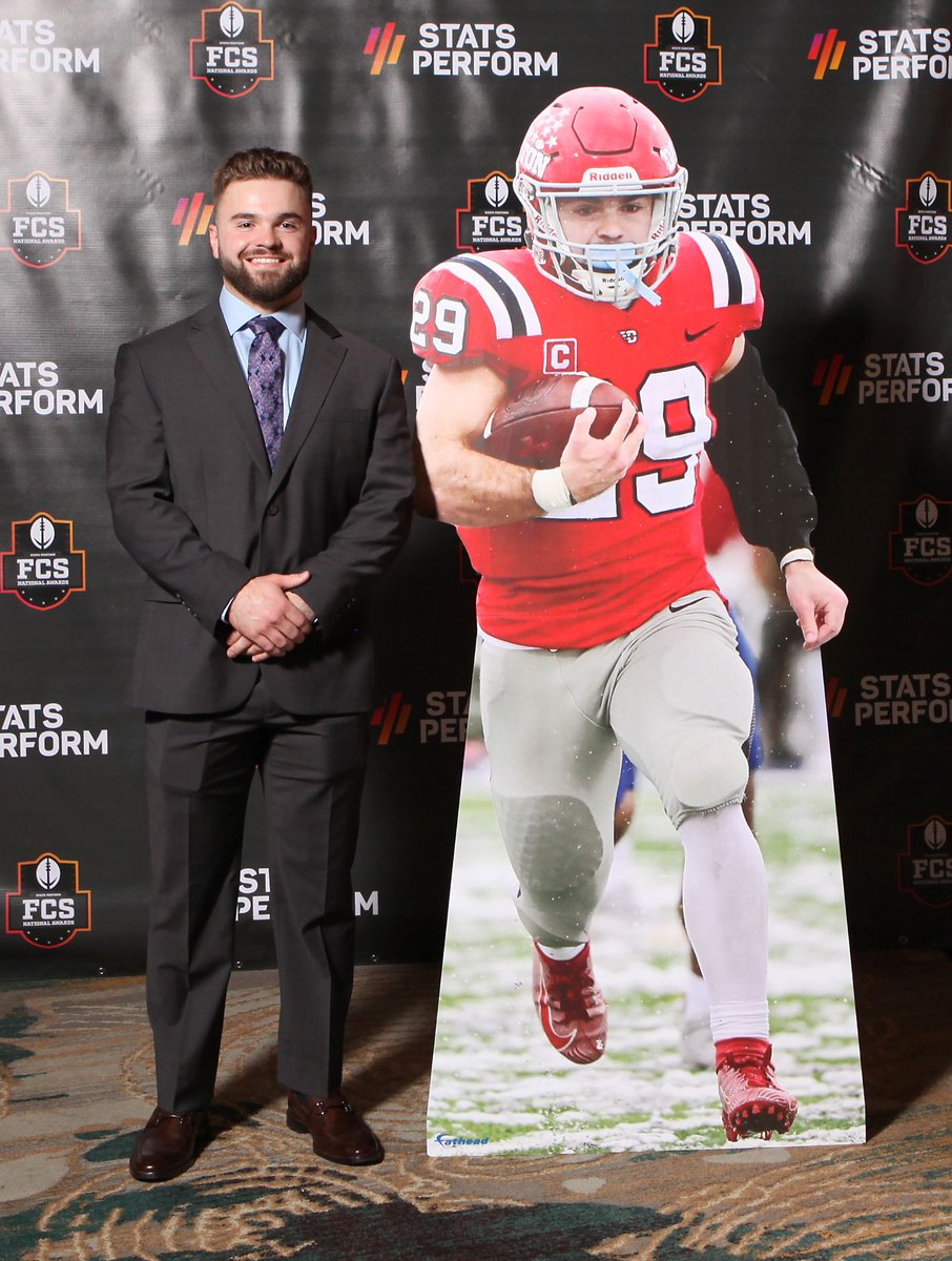 OptaAnalystFCS's tweet photo. At the FCS National Awards, the players received custom Fathead standouts.

Dayton RB Jake Chisholm
FedEx Ground Doris Robinson Scholar-Athlete https://t.co/V4C3IotY3O