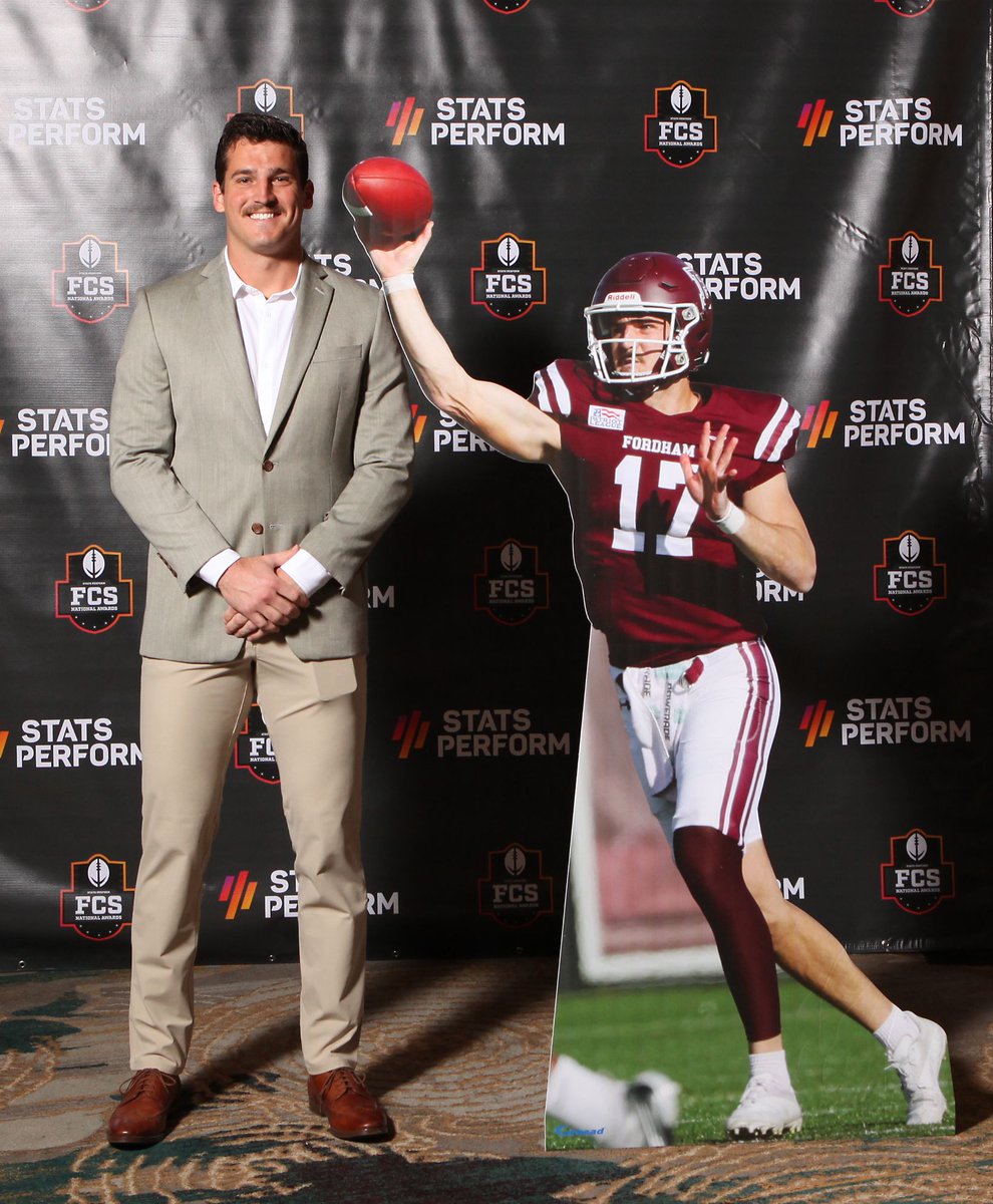 At the FCS National Awards, the players received custom Fathead standouts.

Fordham QB Tim DeMorat
Walter Payton Award, second place