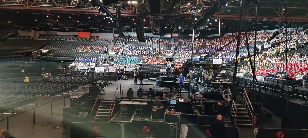 The choir are in their seats ready for rehearsal. Here we go! #YoungVoices2023