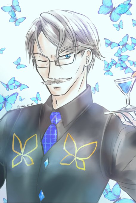 沙之吉さん( )さんリクでFGOの新茶(モリアーティ)おじ!!グレイカラーバーテン姿が完璧にドツボだったのでこちらで…!うちカルデアの初星5弓なんですよ新茶あとフランちゃんのパパしてる姿も好きです…! 