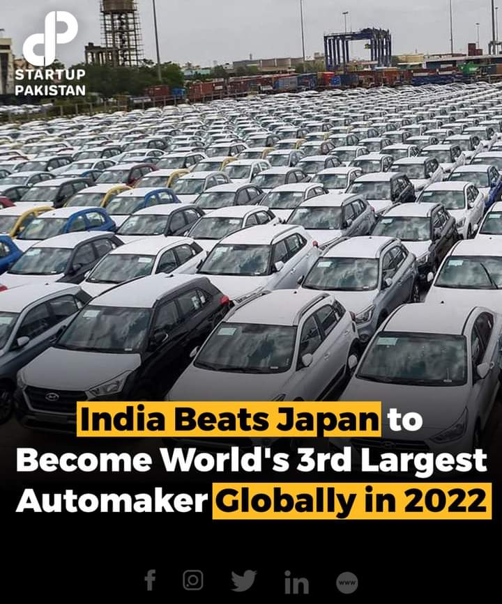 Pakistan begging globally for aid..
India beating Japan globally in auto race..
#PakistanEconomy 
#ResilientPakistan 
#Indian 
#GenevaConference