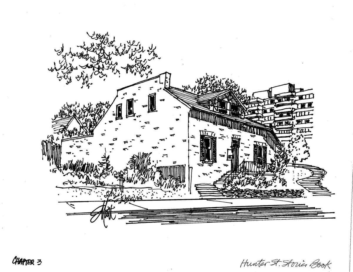 Found this cool old pen and ink sketch my dad did years ago in the Hunter Street Stories book. 

Times have changed and <a href="/AshRealty/">Ashburnham Realty</a> have moved in and spruced things up.