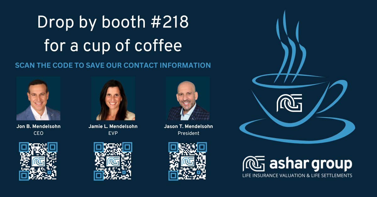 AsharGroup's tweet photo. We look forward to seeing everyone at @HeckerlingEP this week! #Heckerling2023 #estateplanning #taxplanning #charitableplanning #lifeinsurancevaluation #booth218 https://t.co/T867iQ92sr
