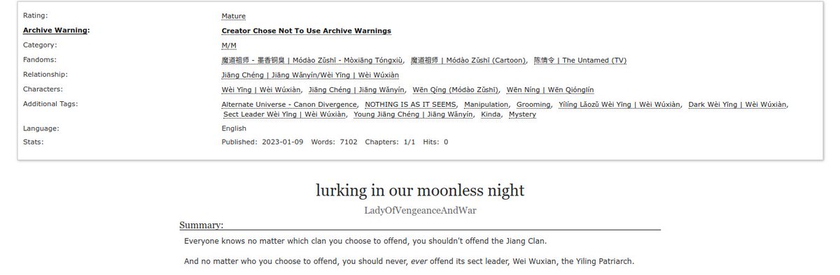 PurpleWarLady's tweet photo. Dark!WWX threadfic now on Ao3! #chengxian https://t.co/R8FRSgg7ex