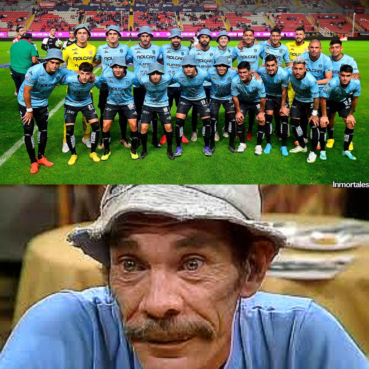 EPJirafales's tweet photo. ¡EMOTIVO HOMENAJE! 💙👨🏻
#Necaxa arrancó el torneo 2023 utilizando su camiseta conmemorativa de #DonRamón. Pero el uniforme no era suficiente, así que también salieron con el histórico gorrito. https://t.co/C1fTYDYe6M