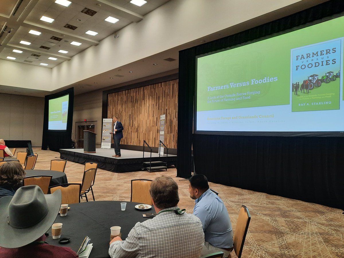 GrassBased's tweet photo. #AFGC2023 starts off with Ray Starling's presentation. @AmericanForage @NCAgLawyer https://t.co/oZ3FyqxxwD