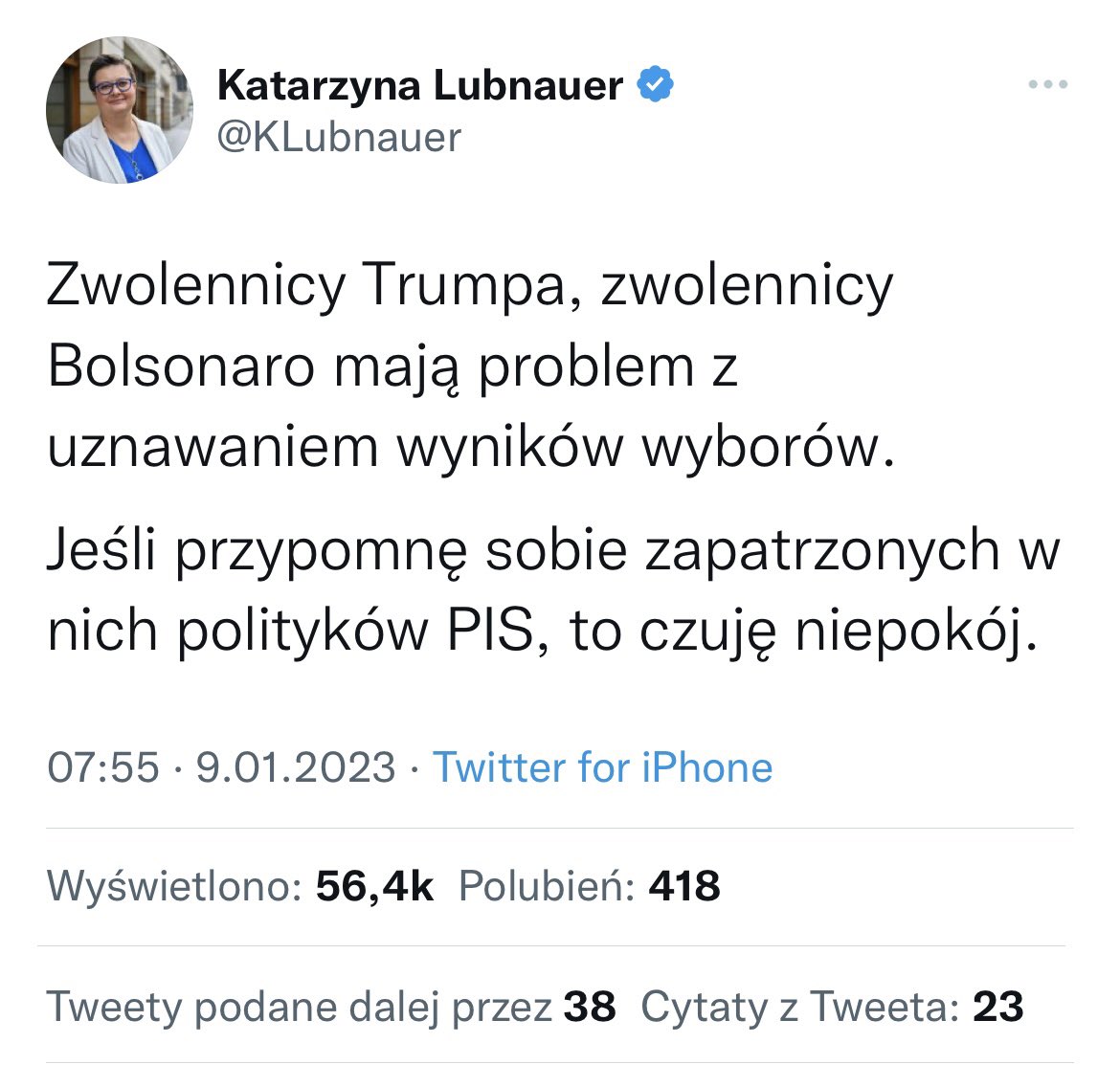 Szafarowicz2001's tweet photo. Sz.P. @KLubnauer, kto:
•okupował salę plenarną Sejmu
•ogłaszał, że wybory prezydenckie 2020 zostały sfałszowane
•wyliczał, że PiS rządzi dzięki „mniejszości ciemnoty ze wsi”
•jeździ do Brukseli z wnioskami o sankcje na własny kraj?!

Obłuda większa niż bezrobocie za Tuska😡🤮 https://t.co/HcVJFlmnvi
