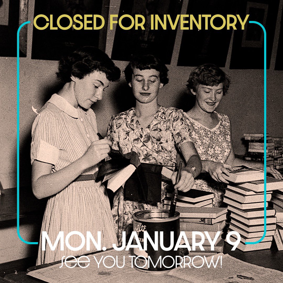 📚CLOSED FOR INVENTORY📚

Today, the store will be closed so our booksellers can take stock of what is left in our store &amp; reflect on the year that was 💭🗓

In the meantime, if you’re looking to shop for books online, visit our website👇

charterbookstore.com/front-page

See you soon 👋
