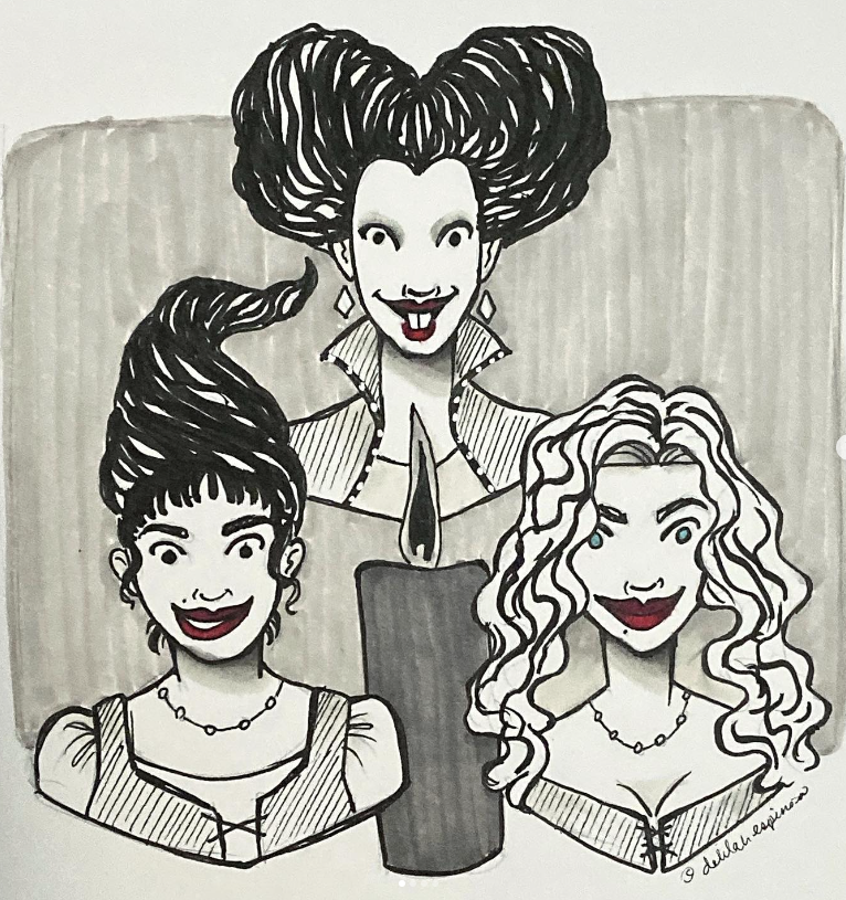 Sanderson sisters from Hocus Pocus! Digital redo of an inktober drawing I made a few years ago. Which is your favorite sister? 

#hocuspocus #hocuspocus2 #digitalart #DigitalArtist #delespi #latinxartist #drawthisagain #sandersonsisters #moviefanart