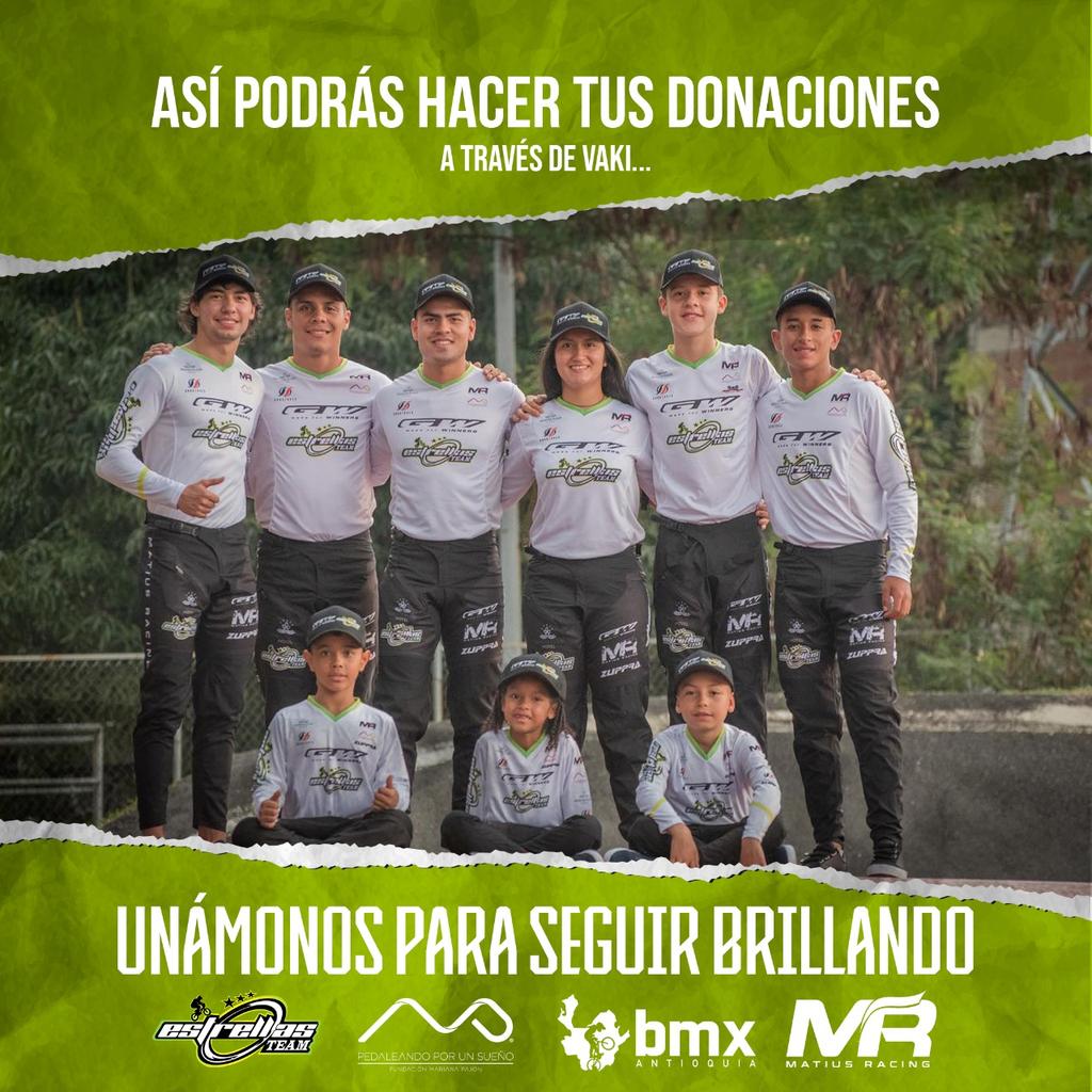 FinalEnAlto's tweet photo. Nueve deportistas entre los 8 y los 21 años pertenecientes a   @EstrellasBMX necesitan nuestra ayuda, puedes donar desde $3.000 en adelante para que su sueño se haga realidad, te dejamos en enlace https://t.co/4Z8ANA895I @Fund_Mp @marianapajon @JulArredondo @carjulian05 https://t.co/WTWQuAcTbf