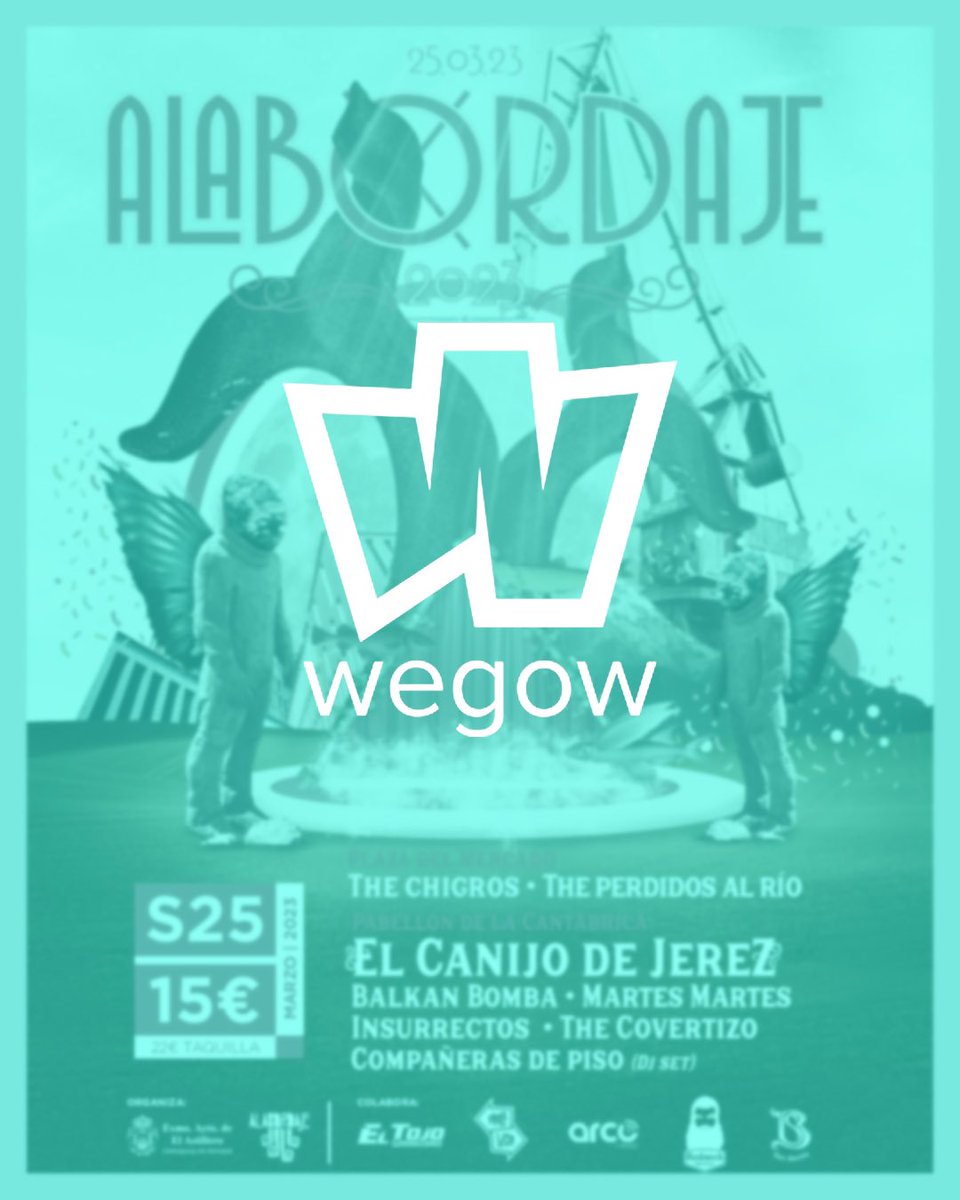 🎟️ ¡ENTRADAS ONLINE YA A LA VENTA! @wegowes #Alabordaje2023 

➡️ wegow.com/es-es/conciert…
