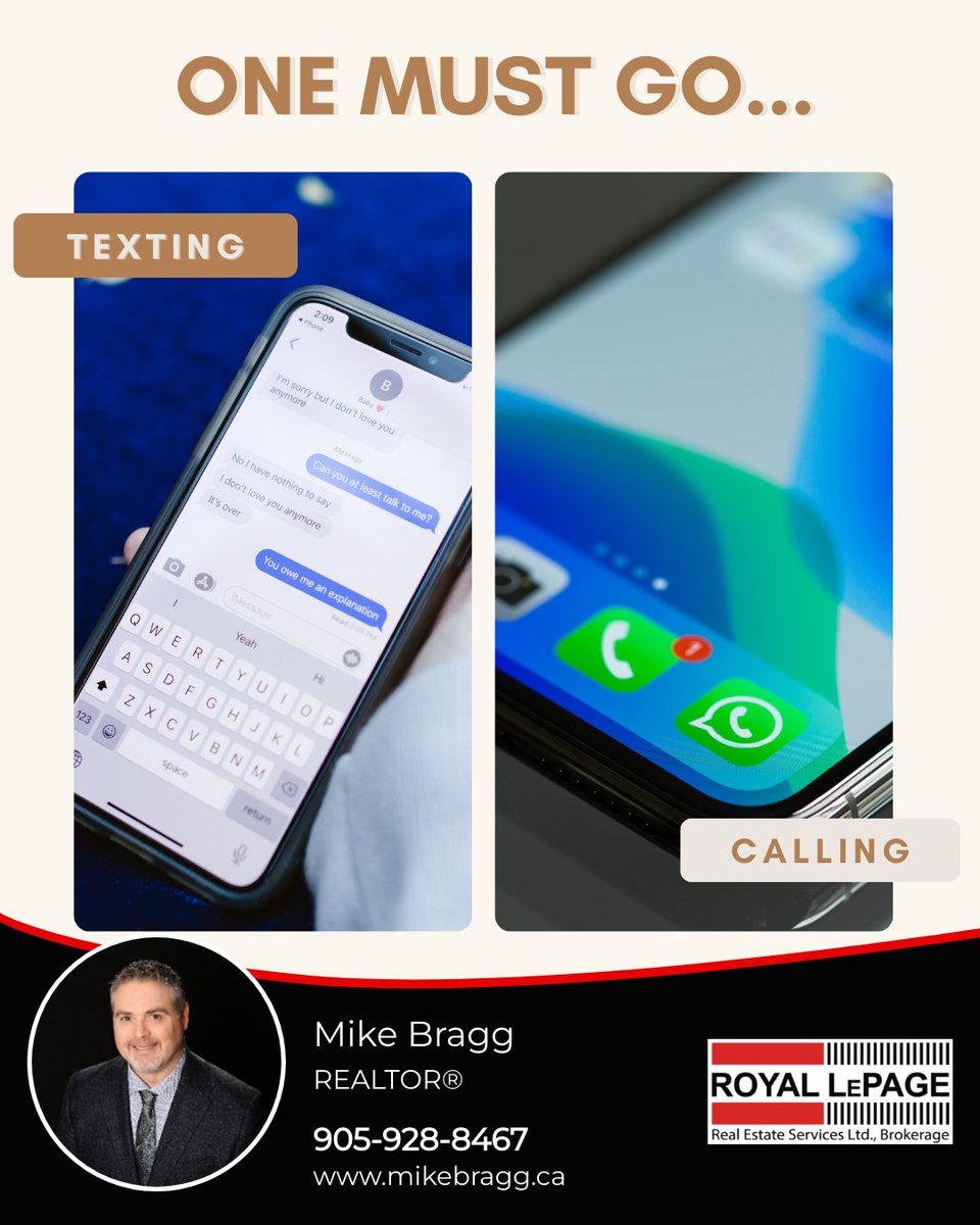 If you could choose one way to communicate for the entire year, which way would you do it? Texting only or calling only?

#thisorthat #questiontime #wouldyourather #texting #calling #imessage #realestate #phoneaddiction