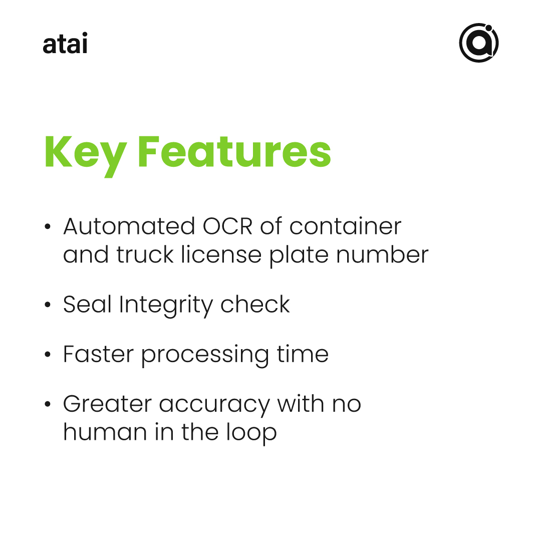 atai_ai's tweet photo. AI-powered Gate Automation for real-time insights and data-driven decisions.
#atai #theAIway #gateautomation #ai #edgeai #machinelearning #containerautomation #ports #digitaltransformations https://t.co/FkwwoSCeB3