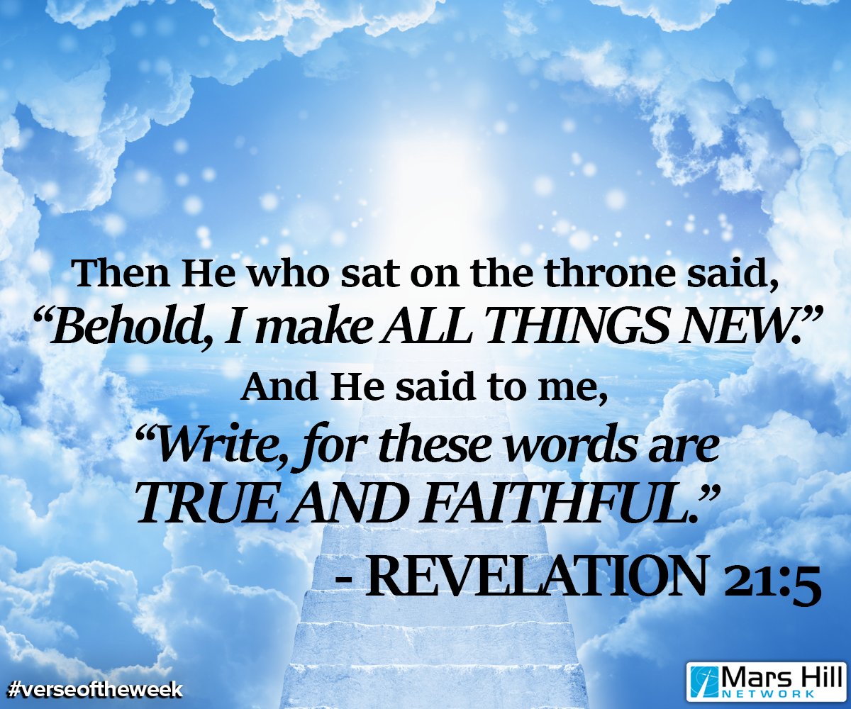 marshillnetwork's tweet photo. #verseoftheweek #marshillnetwork #hopeinthejourney 
Revelation 21:5 "Then He who sat on the throne said, “Behold, I make all things new.” And He said to me, “Write, for these words are true and faithful.” https://t.co/y2raClhQ3c