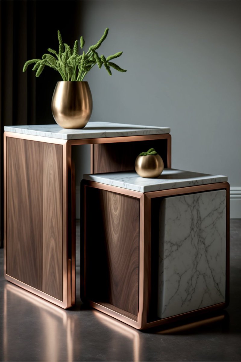 jasonvestri's tweet image. New design concepts, mid-century style nesting tables made with up cycled materials like granite and marble, and finished with premium North American Black Walnut. They bring a touch of sophistication to any space #midcenturymodern #nestingtables #granite #marble #blackwalnut