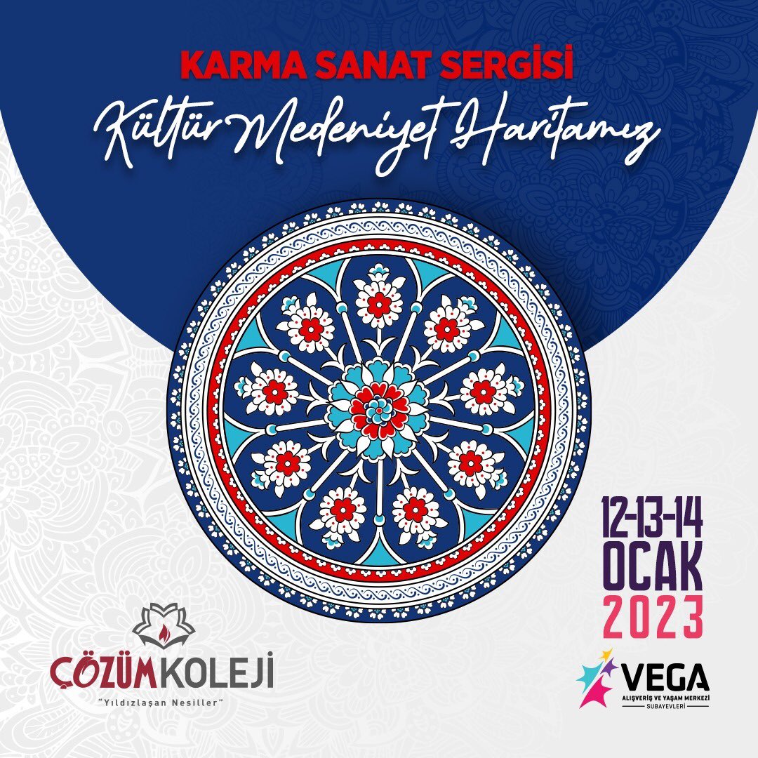 Sanat Şölenine Davetlisiniz. 💫

“Kültür Medeniyet Haritamız" isimli kültür ve sanat sergimiz 12-13-14 Ocak tarihlerinde Vega Subayevleri AVM’de ziyaretçilerini ağırlayacaktır.

Ziyaretçilerine bir sanat şöleni yaşatacak olan sergimize tüm Ankara’lı sanatseverleri bekliyoruz.
