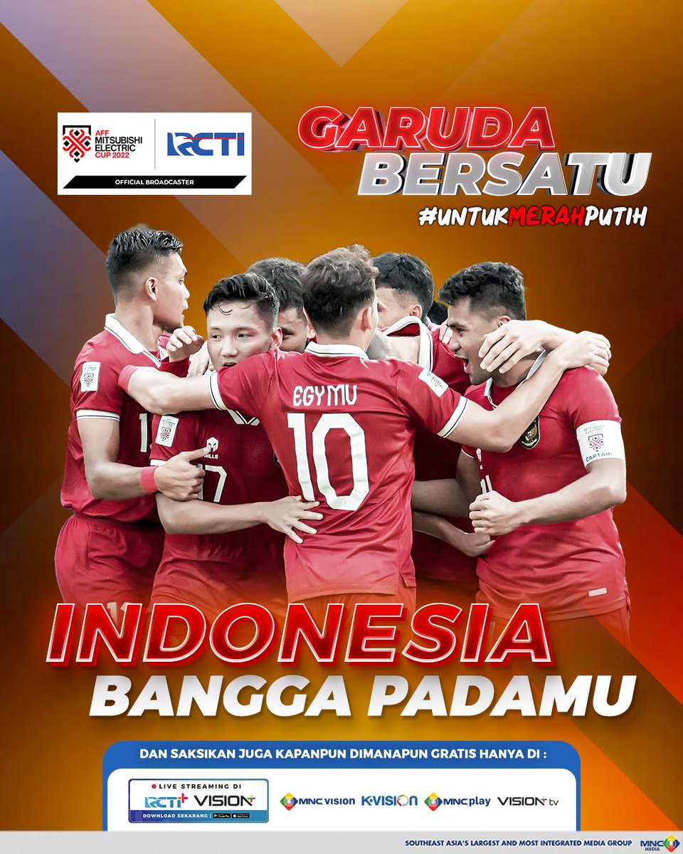 OfficialRCTI's tweet photo. KAMI BANGGA PADAMU, GARUDA!๐ฎ๐ฉ
Bukan akhir dari segalanya, semoga kesempatan selanjutnya kita bisa menginjakan kaki di Final!
#GarudaBersatu #UntukMerahPutih #RCTISPORTS #TimNasDay
#AFF #TimMerahPutih #AFFMitsubishiElectricCup2022 #TimnasIndonesia https://t.co/26JF1eIXsv