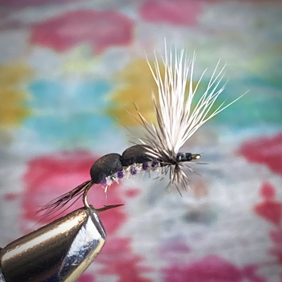 The Double Bub. I love to fish dry flies so I created something I wanted but never saw in fly shops. That’s the amazing thing about tying your own flies. All you have to do is imagine it. This color pattern is called Purple Drink and it works! #flyfishing #dryflies #fishing