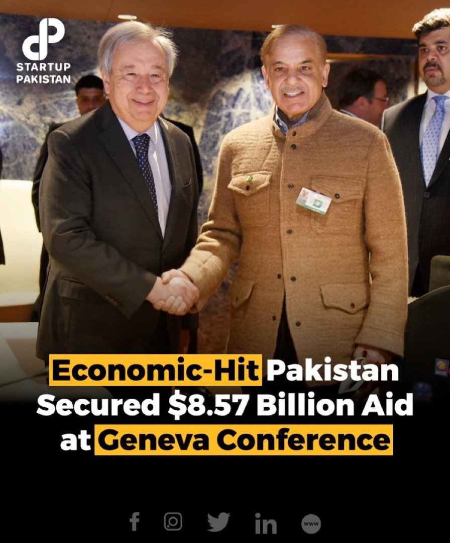 Pakistan always received humungous aid may it be a earthquake or flood, but  never reached to actual people. We have huge mafia which has commandeered the resources of this country and thus pakistan is standing on the brink of bankruptcy #GenevaConference