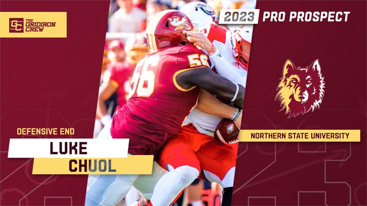 Gridiron_Crew's tweet photo. ⚠️ Attention Pro Scouts, Coaches, and GMs ⚠️

You need to look at 2023 Pro Prospect, Luke Chuol @LukeChuol, a DE from @NSUWolves_FB

#2023ProProspect #DraftTwitter #NFLDraft #CFL #XFL #USFL #ProFootball 🏈

👀 See our Interview: https://t.co/3qjrwEuK2Y https://t.co/93w02IpTj0