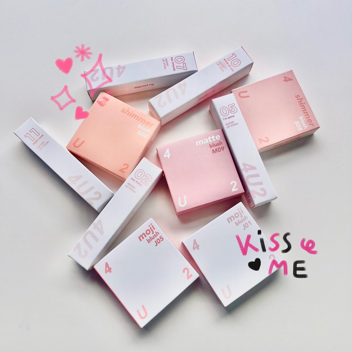 fonfondly's tweet photo. แจก ! ᰔᩚ ลิป+บลัชออน 4U2 แบบจัดเต็ม 10 ชิ้นเอาไปคนเดียว สีน่ารักหมดเลย ประกาศพรุ่งนี้ 18.00 ค่าบ ⁺◟ ✿⃣ 🎀 https://t.co/zMPIqJUsJM