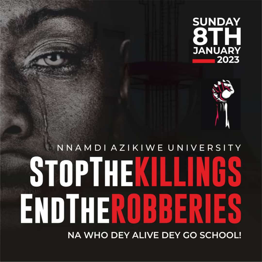 peterscopal's tweet photo. Going to school shouldn't be a death sentence.
#secureUNIZIK
#EndRobbery
#EndInsecurityInIfiteAwka 

@PoliceNG 
@CCSoludo 

We are no longer safe in UNIZIK. We need security!
Please, help the students! https://t.co/4Vh0Z7XaZU