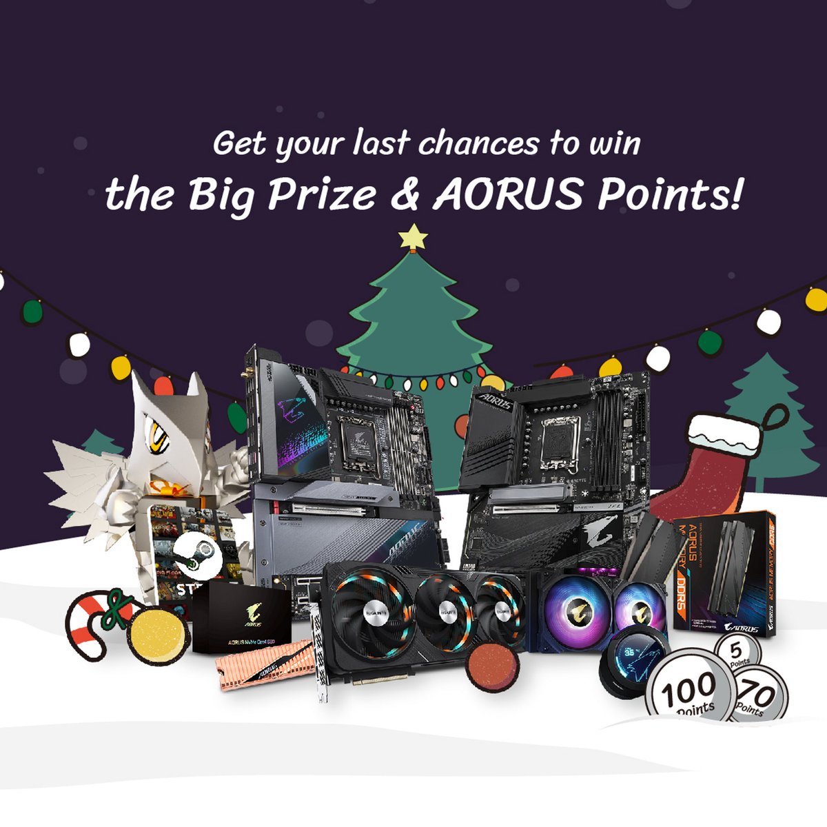 AORUS_BNLX's tweet photo. Morgen is de laatste dag om mee te doen aan het AORUS XMAS &amp; NEW YEAR Event! Jij wilt toch niet die geweldige prijzen  missen 🎁? Op https://t.co/nvKzX4KBzo vind je alle info!

#AORUS #GIGABYTE #BeWithAORUS
#AORUSXmas #CHIBI #HappyHoliday #Xmas #TeamUpFightOn https://t.co/mTYwnjcRvb