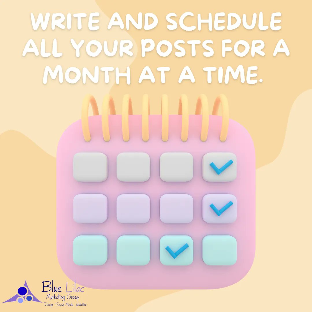LaurieEnos2's tweet image. Marketing Monday Tip: Write and schedule all your posts for a month at a time. This reduces the time you spend online and ensures that you never miss a day! #bluelilacmarketing #marketingmonday #scheduleposts