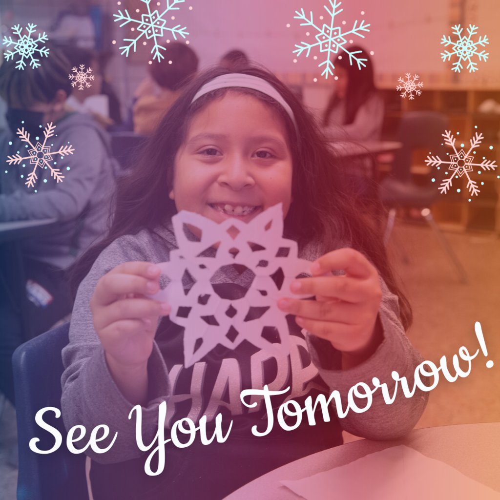 We are so excited to see all our students again tomorrow! We hope everyone had a great break, we can't wait to get back to learning together!