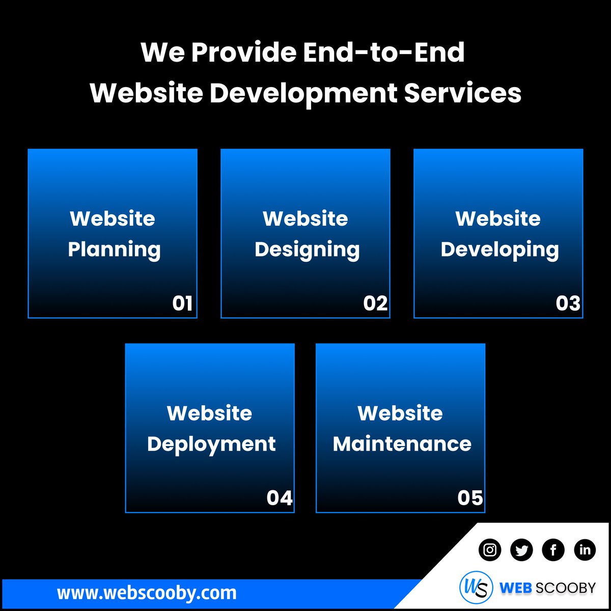 WebScooby's tweet image. We provide end-to-end website development services that include,

&amp;gt;&amp;gt;&amp;gt; Website planning
&amp;gt;&amp;gt;&amp;gt; Website Designing
&amp;gt;&amp;gt;&amp;gt; Website developing
&amp;gt;&amp;gt;&amp;gt; Website deployment
&amp;gt;&amp;gt;&amp;gt; Website maintenance

#webscooby #websitedevelopmentservices #websitedevelopmentcompany #hiredevelopers