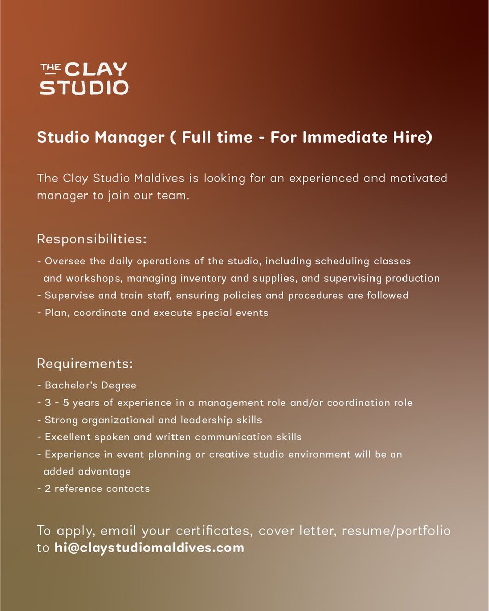 The Clay Studio Maldives tweet media