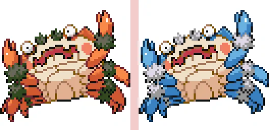 定期更新 #ポケモン #ドット絵 、770日目は #ガケガニ。岩壁のヌシ#pokemon #pixelart 
