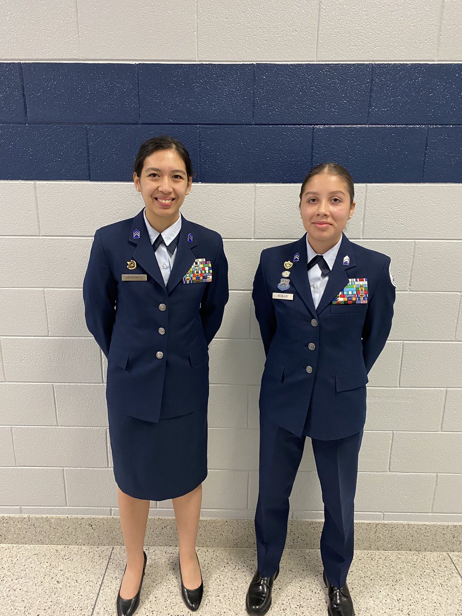 CloverAFJROTC's tweet photo. Earlier today we held a brief Change of Command Ceremony where Cadet Sophia Davidowitz assumed command of the cadet wing from Cadet Michael Tomko. Sophia will be assisted by her new vice, Cadet Stella Sedillo. #SC951 #excellenceinallwedo🇺🇸🍀✈️ https://t.co/d9bnrsElVH