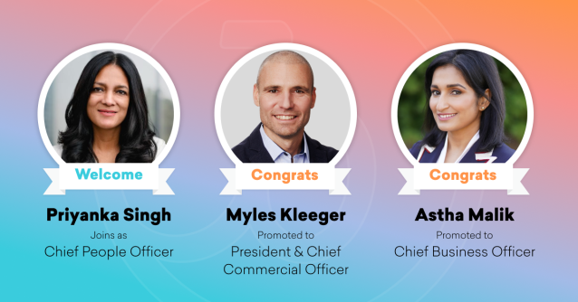 notbnz's tweet photo. .@Braze is welcoming its new Chief People Officer, Priyanka Singh, to the team! We also announced the promotions of Myles Kleeger to President &amp; Chief Commercial Officer and Astha Malik to Chief Business Officer. Learn more below. https://t.co/bj39srBYQV https://t.co/JFj8XnfYeJ