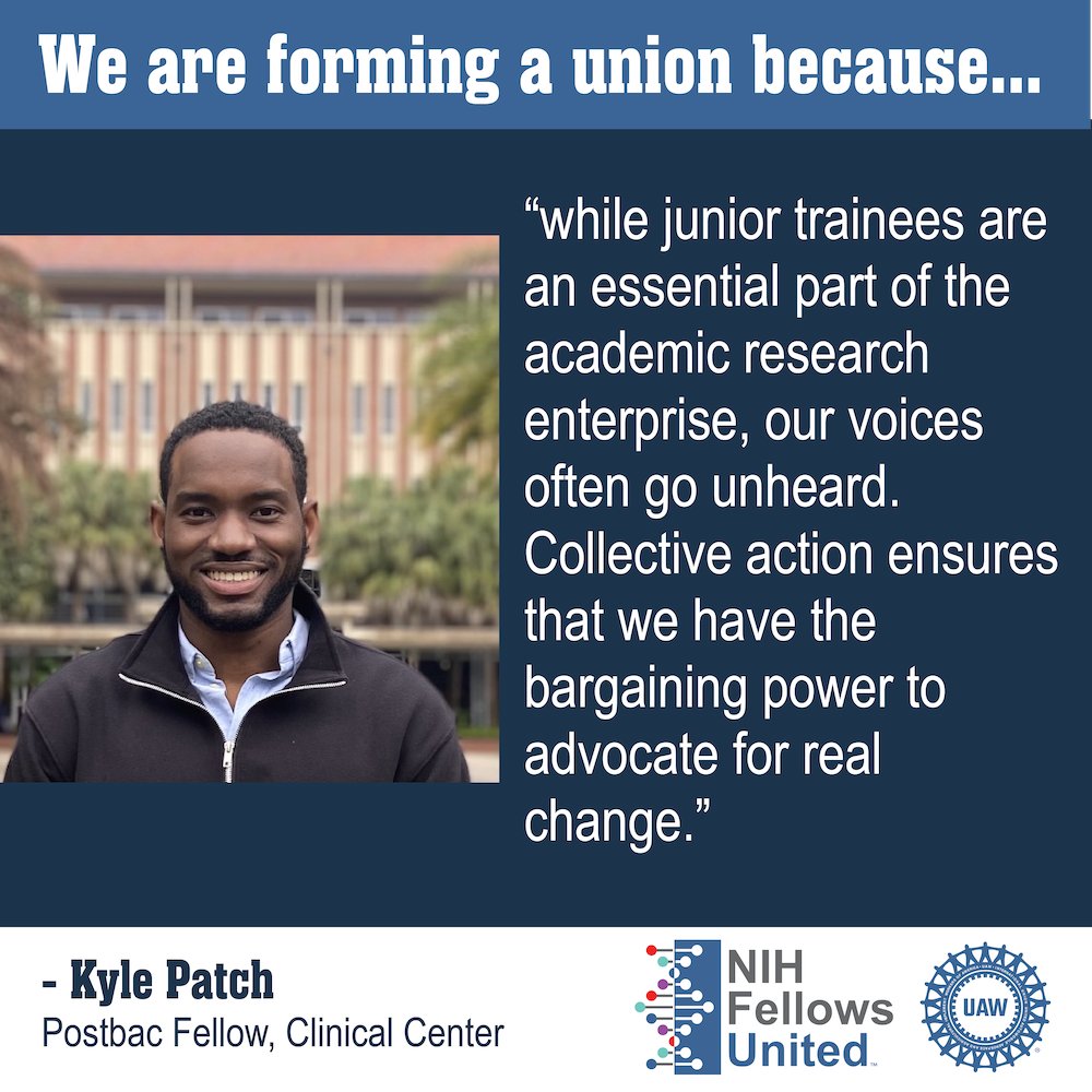 nihfellowsunite's tweet image. Fellows do the majority of the research at the NIH; it&apos;s time for our working conditions to reflect our crucial contributions!